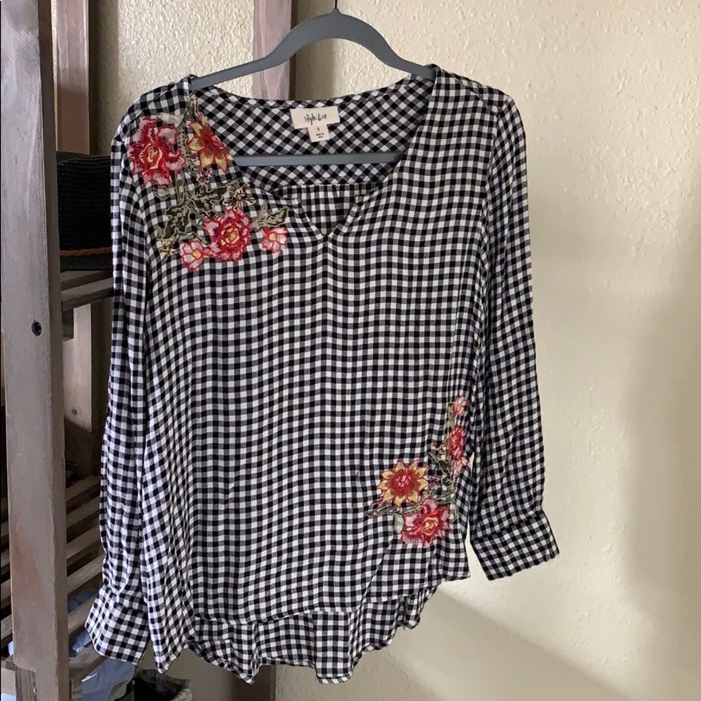 Black & White Checked Blouse